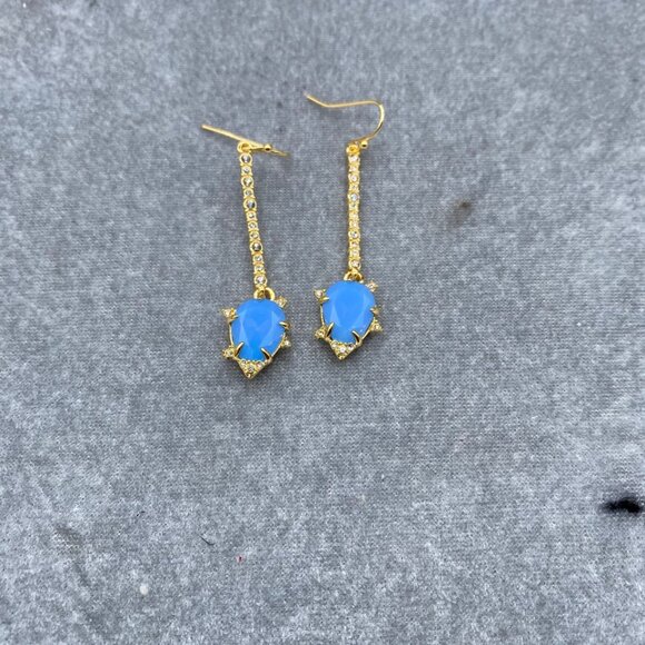 Alexis Bittar Large Gemstone Metal Earrings - Picture 2 of 3